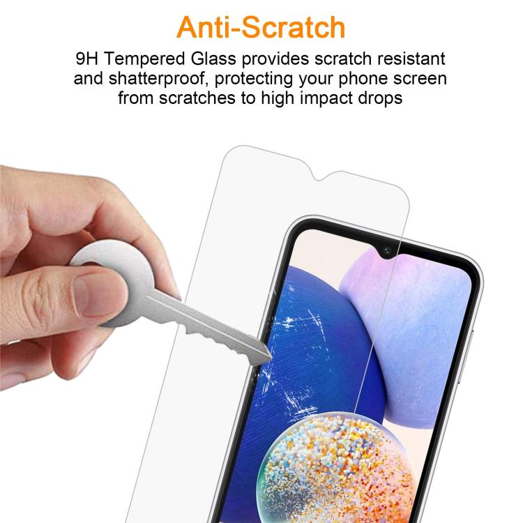 For Samsung Galaxy A14 4G / 5G / M14 10pcs xDfind 0.26mm 9H 2.5D Middle Aluminum Tempered Glass Film