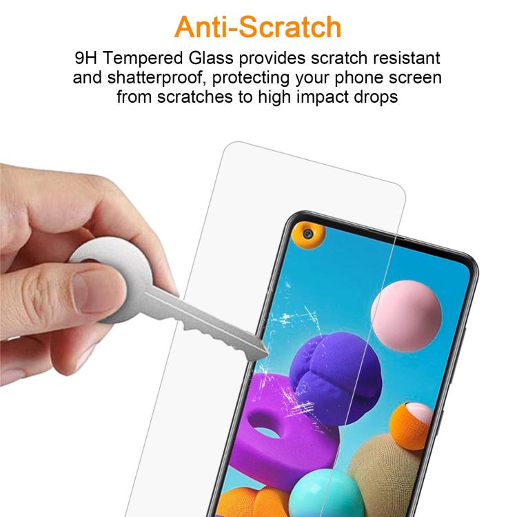 For Samsung Galaxy A21s 10pcs xDfind 0.26mm 9H 2.5D Middle Aluminum Tempered Glass Film