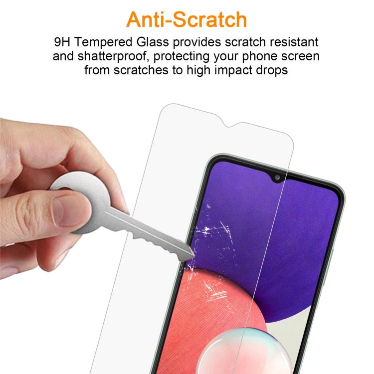 For Samsung Galaxy A22 5G / A23 10pcs xDfind 0.26mm 9H 2.5D Middle Aluminum Tempered Glass Film