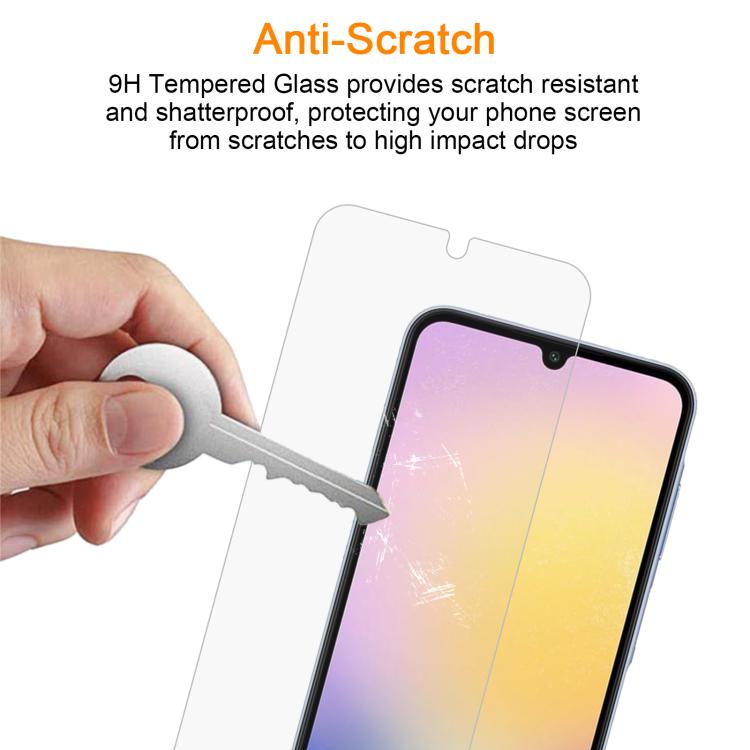 For Samsung Galaxy A25 5G / 4G 10pcs xDfind 0.26mm 9H 2.5D Middle Aluminum Tempered Glass Film