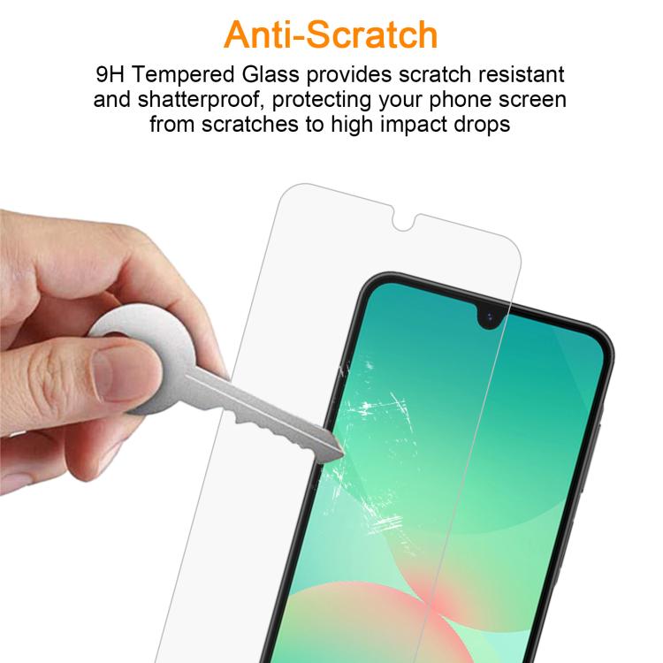 For Samsung Galaxy A26 5G / M16 5G 10pcs xDfind 0.26mm 9H 2.5D Middle Aluminum Tempered Glass Film