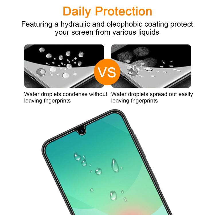 For Samsung Galaxy A26 5G / M16 5G 10pcs xDfind 0.26mm 9H 2.5D Middle Aluminum Tempered Glass Film