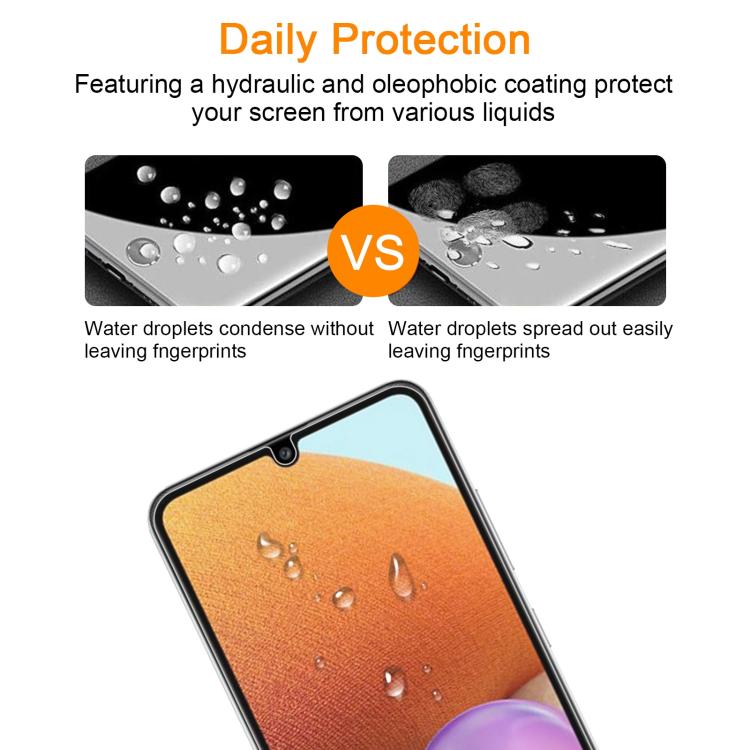 For Samsung Galaxy A32 4G 10pcs xDfind 0.26mm 9H 2.5D Middle Aluminum Tempered Glass Film