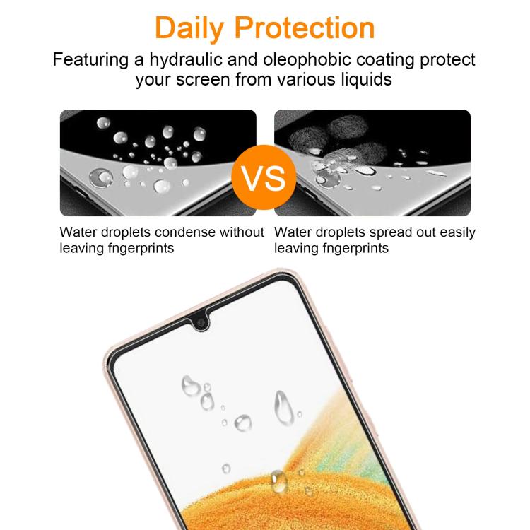 For Samsung Galaxy A34 5G 10pcs xDfind 0.26mm 9H 2.5D Middle Aluminum Tempered Glass Film