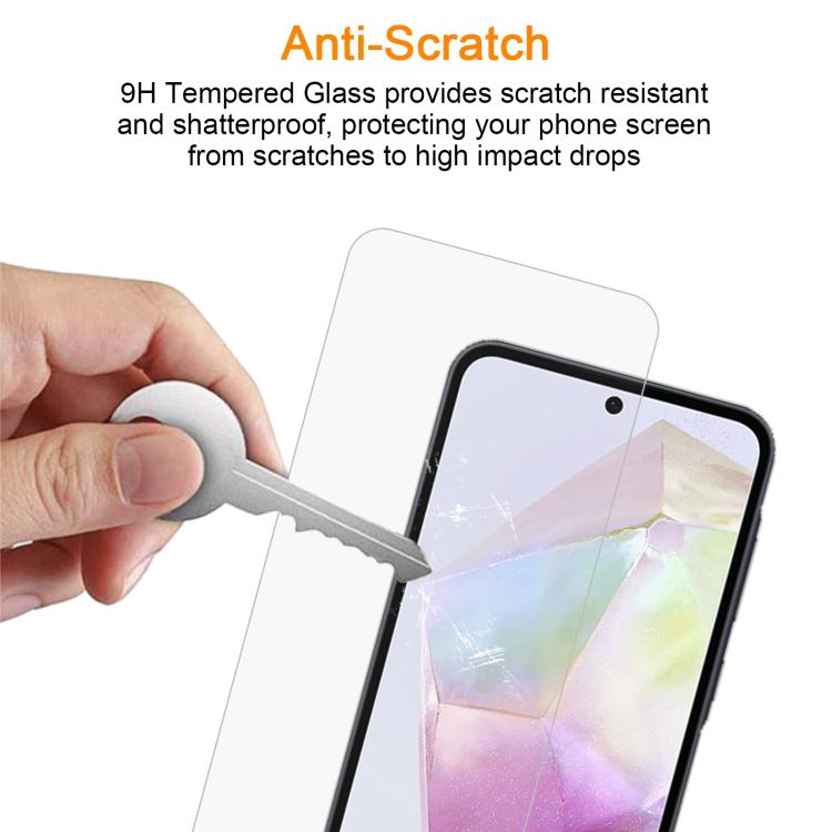 For Samsung Galaxy A35 / M35 / A36 10pcs xDfind 0.26mm 9H 2.5D Middle Aluminum Tempered Glass Film