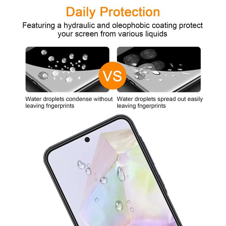 For Samsung Galaxy A35 / M35 / A36 10pcs xDfind 0.26mm 9H 2.5D Middle Aluminum Tempered Glass Film