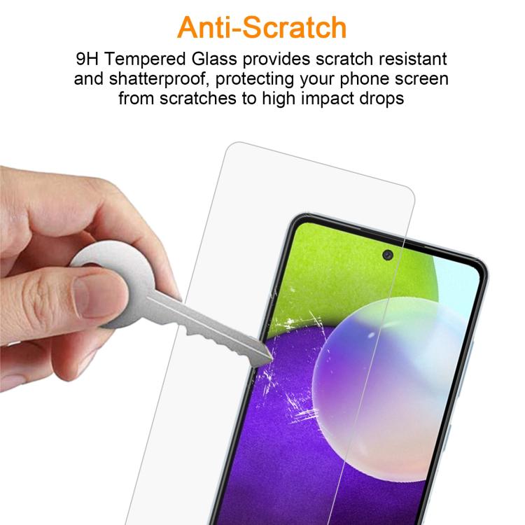 For Samsung Galaxy A52 5G / 4G 10pcs xDfind 0.26mm 9H 2.5D Middle Aluminum Tempered Glass Film