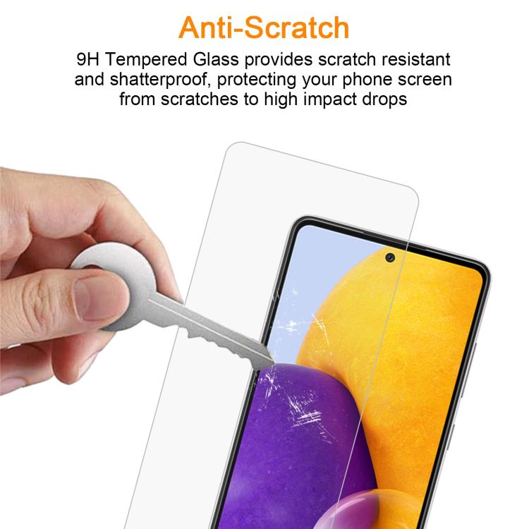 For Samsung Galaxy A72 5G / 4G 10pcs xDfind 0.26mm 9H 2.5D Middle Aluminum Tempered Glass Film