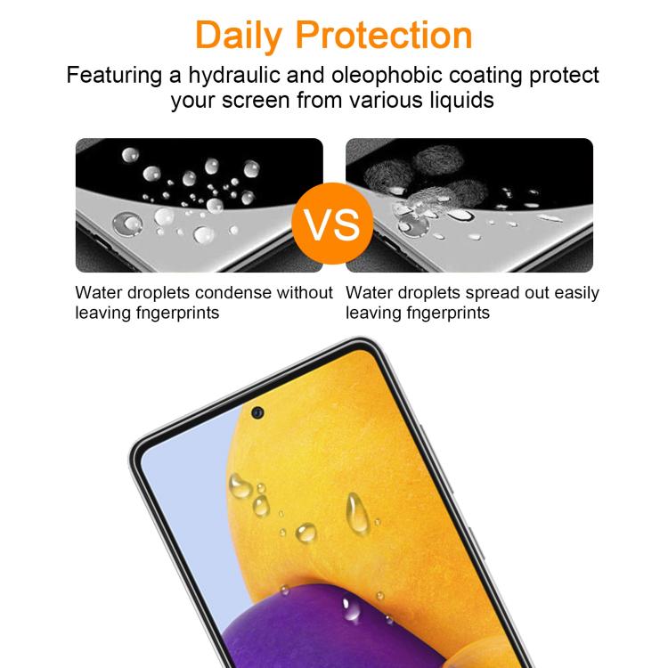 For Samsung Galaxy A72 5G / 4G 10pcs xDfind 0.26mm 9H 2.5D Middle Aluminum Tempered Glass Film
