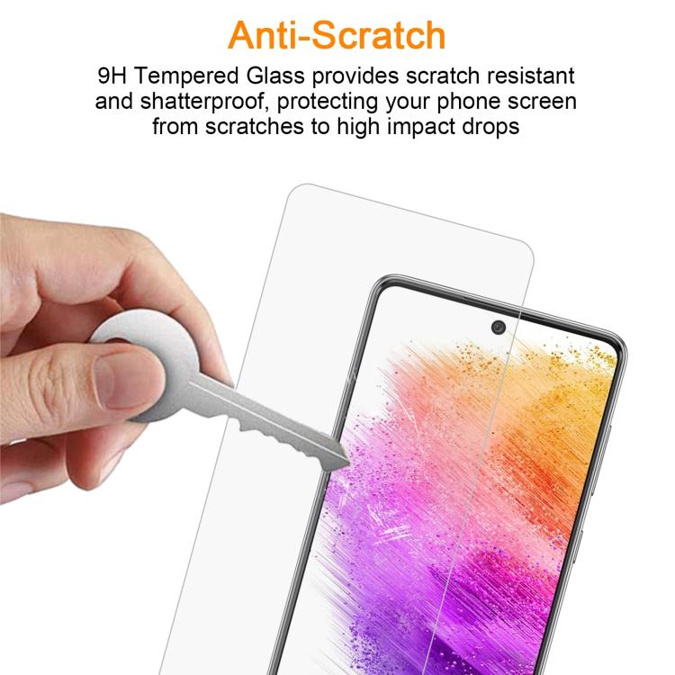 For Samsung Galaxy A73 4G 10pcs xDfind 0.26mm 9H 2.5D Middle Aluminum Tempered Glass Film