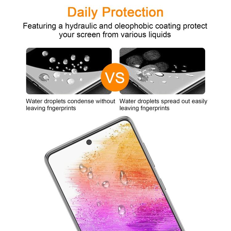 For Samsung Galaxy A73 4G 10pcs xDfind 0.26mm 9H 2.5D Middle Aluminum Tempered Glass Film