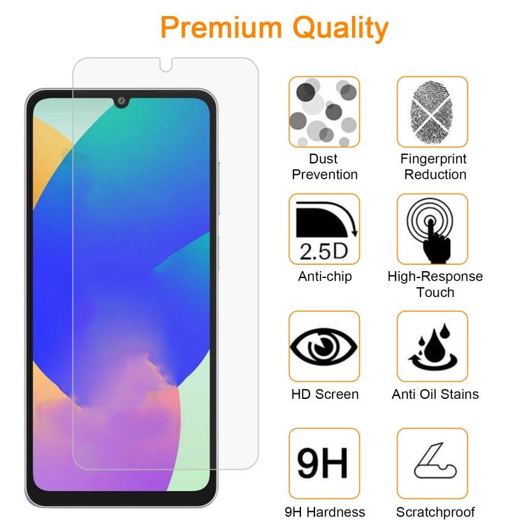 For Samsung Galaxy F06 5G 10pcs xDfind 0.26mm 9H 2.5D Middle Aluminum Tempered Glass Film