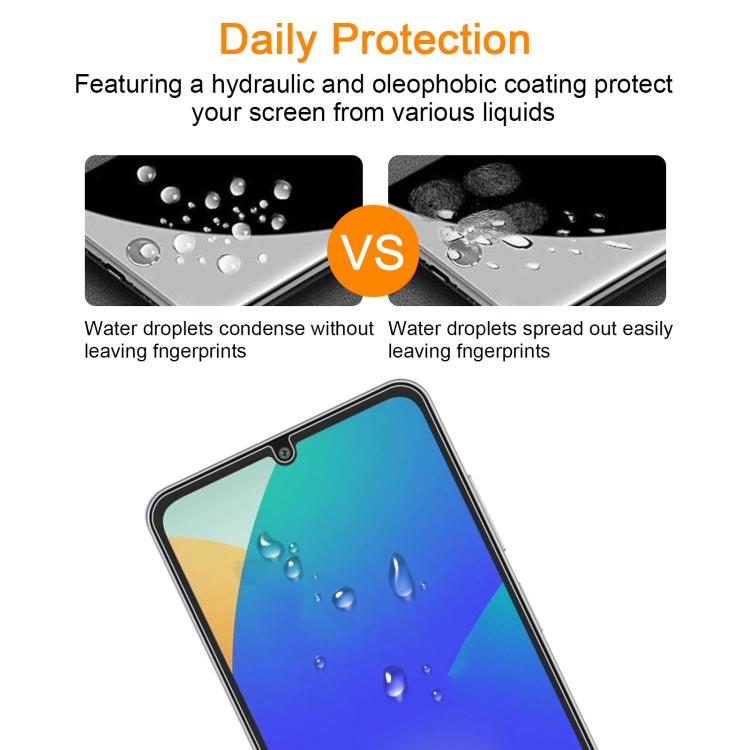 For Samsung Galaxy F06 5G 10pcs xDfind 0.26mm 9H 2.5D Middle Aluminum Tempered Glass Film