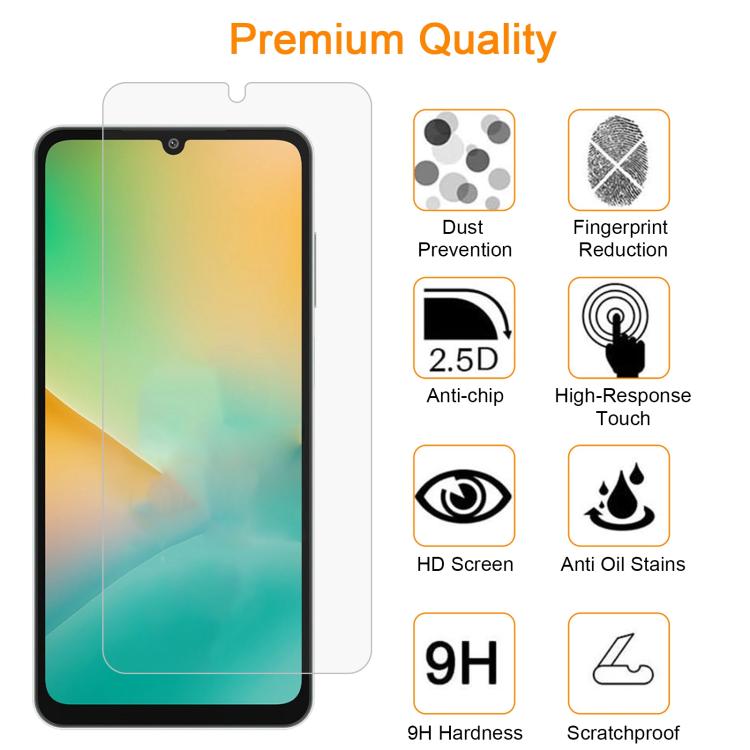 For Samsung Galaxy M06 5G 10pcs xDfind 0.26mm 9H 2.5D Middle Aluminum Tempered Glass Film