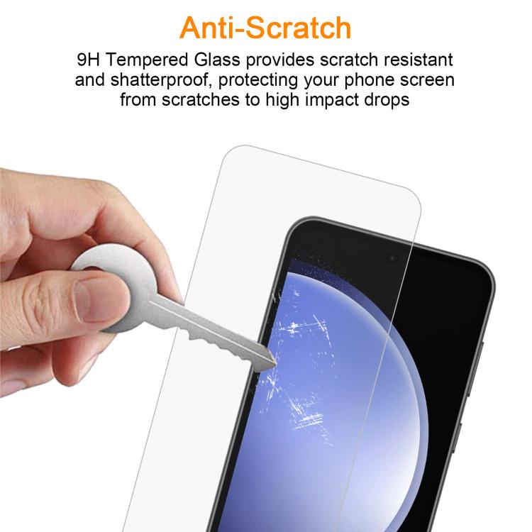 For Samsung Galaxy S23 FE 5G 10pcs xDfind 0.26mm 9H 2.5D Middle Aluminum Tempered Glass Film