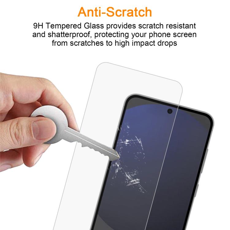 For Samsung Galaxy S24 FE 5G 10pcs xDfind 0.26mm 9H 2.5D Middle Aluminum Tempered Glass Film