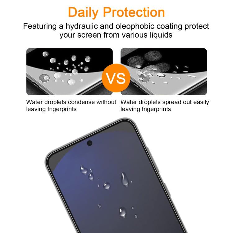 For Samsung Galaxy S24 FE 5G 10pcs xDfind 0.26mm 9H 2.5D Middle Aluminum Tempered Glass Film