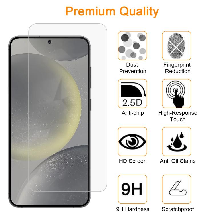 For Samsung Galaxy S24+ 5G 10pcs xDfind 0.26mm 9H 2.5D Middle Aluminum Tempered Glass Film
