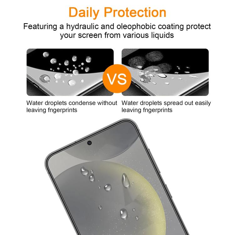 For Samsung Galaxy S24+ 5G 10pcs xDfind 0.26mm 9H 2.5D Middle Aluminum Tempered Glass Film