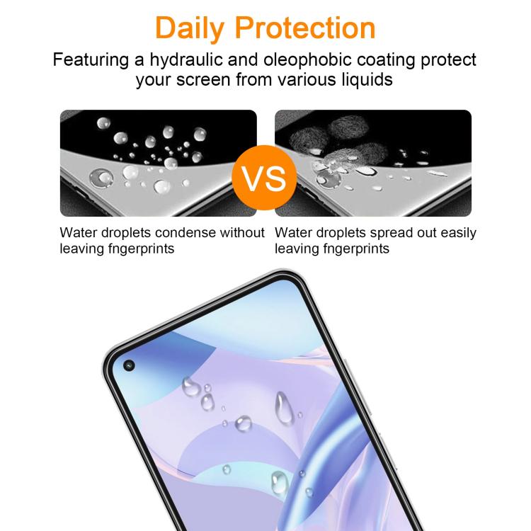 For Xiaomi Mi 11 Lite 5G / 11 Lite 5G NE 10pcs xDfind 0.26mm 9H 2.5D Middle Aluminum Tempered Glass Film