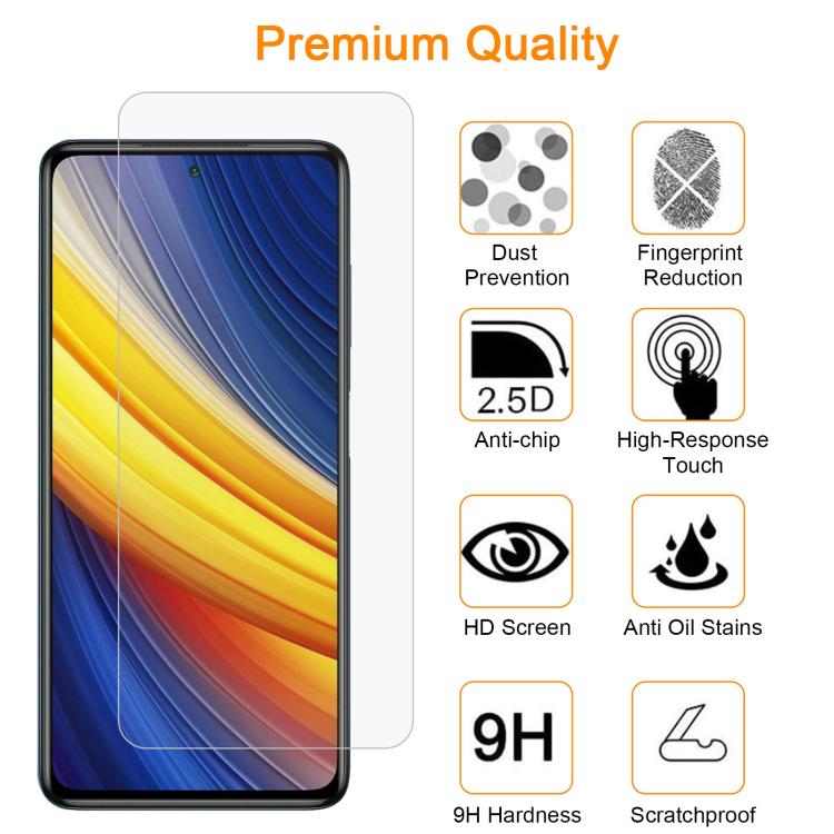 For Xiaomi Poco X3 10pcs xDfind 0.26mm 9H 2.5D Middle Aluminum Tempered Glass Film