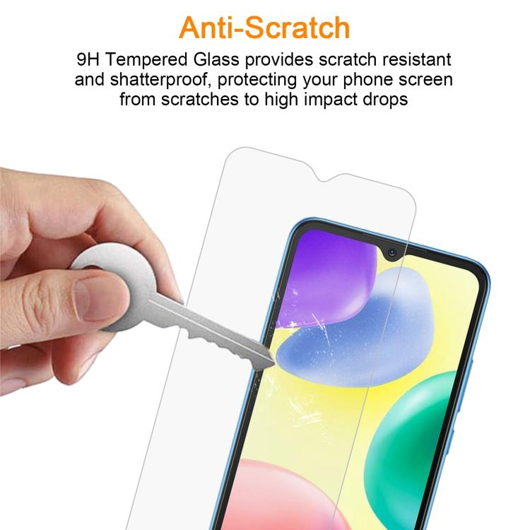 For Redmi 10A / 9A / 9A Sport 10pcs xDfind 0.26mm 9H 2.5D Middle Aluminum Tempered Glass Film