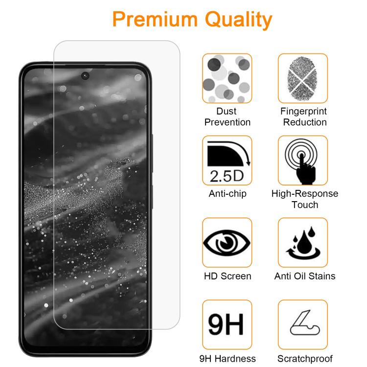 For Redmi 13 5G / 4G / Note 13R 10pcs xDfind 0.26mm 9H 2.5D Middle Aluminum Tempered Glass Film