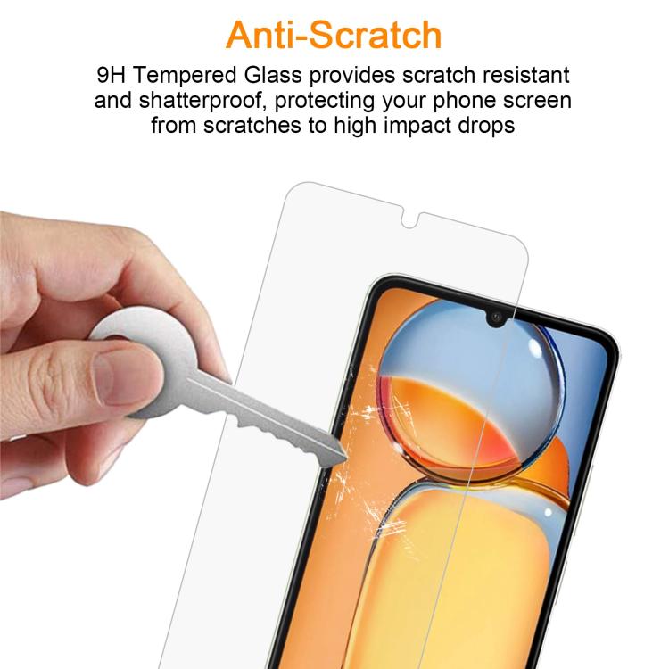 For Redmi 13C 4G / 5G 10pcs xDfind 0.26mm 9H 2.5D Middle Aluminum Tempered Glass Film