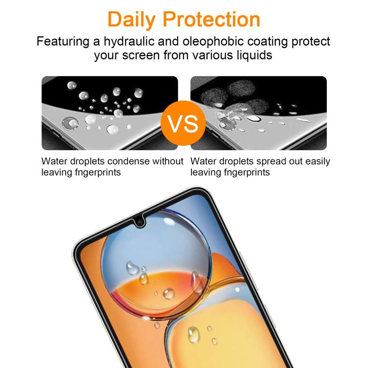 For Redmi 13C 4G / 5G 10pcs xDfind 0.26mm 9H 2.5D Middle Aluminum Tempered Glass Film