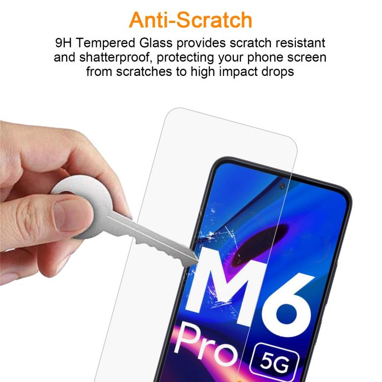 For Xiaomi Poco M6 / Redmi 13R 10pcs xDfind 0.26mm 9H 2.5D Middle Aluminum Tempered Glass Film