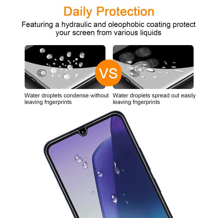 For Redmi 14C 5G 10pcs xDfind 0.26mm 9H 2.5D Middle Aluminum Tempered Glass Film