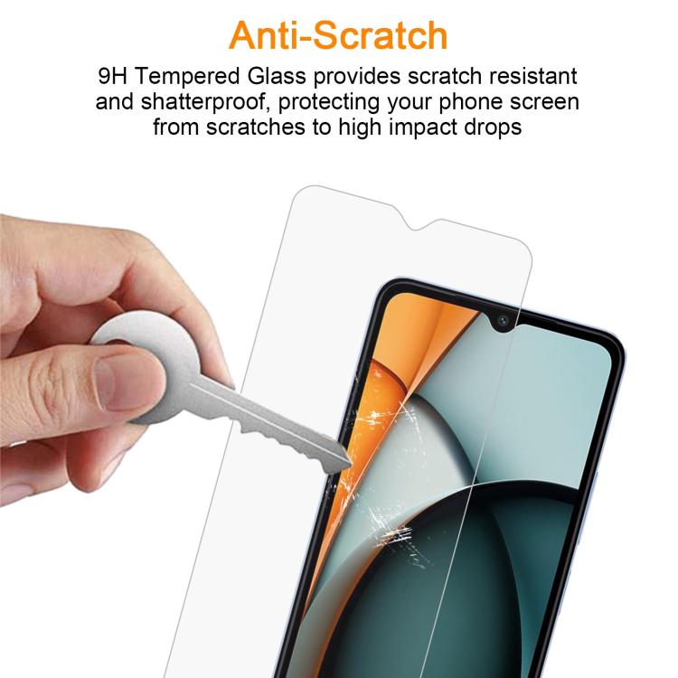 For Xiaomi Poco C61 / Redmi A3 10pcs xDfind 0.26mm 9H 2.5D Middle Aluminum Tempered Glass Film