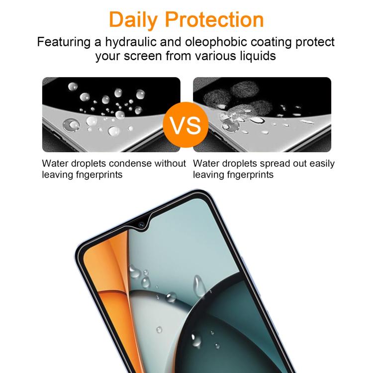 For Xiaomi Poco C61 / Redmi A3 10pcs xDfind 0.26mm 9H 2.5D Middle Aluminum Tempered Glass Film