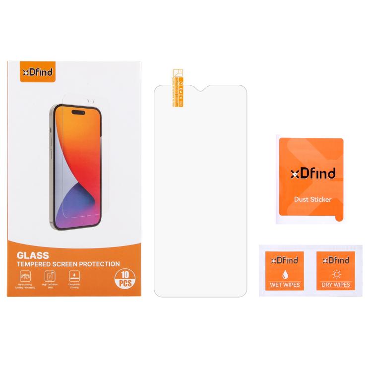 For Redmi A3x 10pcs xDfind 0.26mm 9H 2.5D Middle Aluminum Tempered Glass Film
