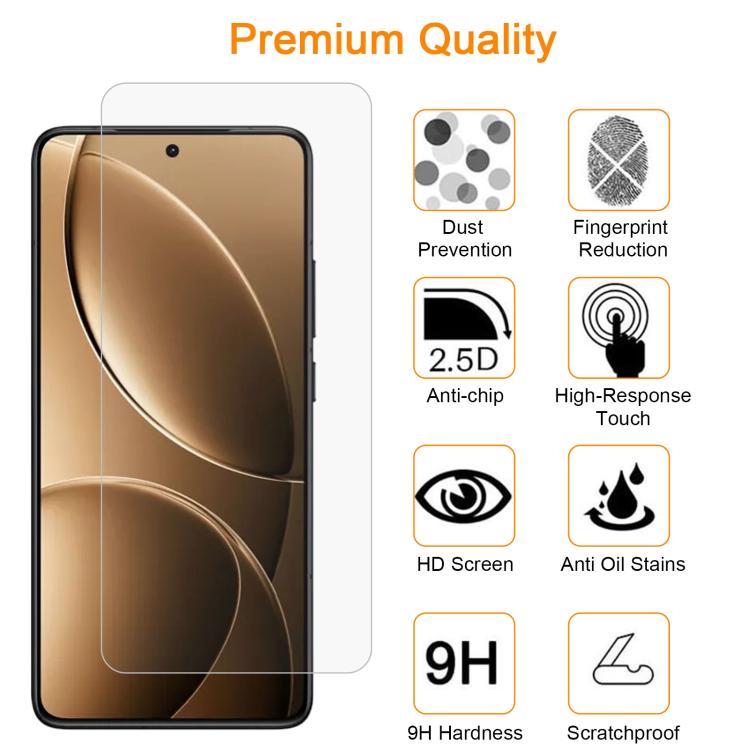 For Redmi K80 Pro / K80 10pcs xDfind 0.26mm 9H 2.5D Middle Aluminum Tempered Glass Film