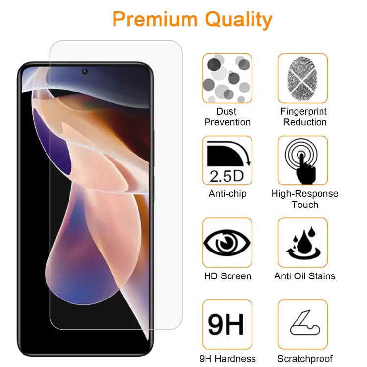 For Redmi Note 11 Pro 5G / 4G / 11 Pro+ 10pcs xDfind 0.26mm 9H 2.5D Middle Aluminum Tempered Glass Film