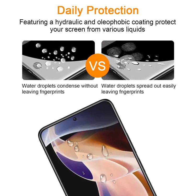 For Redmi Note 11 Pro 5G / 4G / 11 Pro+ 10pcs xDfind 0.26mm 9H 2.5D Middle Aluminum Tempered Glass Film