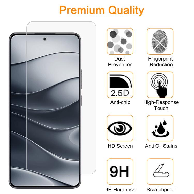 For Redmi Note 14 5G 10pcs xDfind 0.26mm 9H 2.5D Middle Aluminum Tempered Glass Film