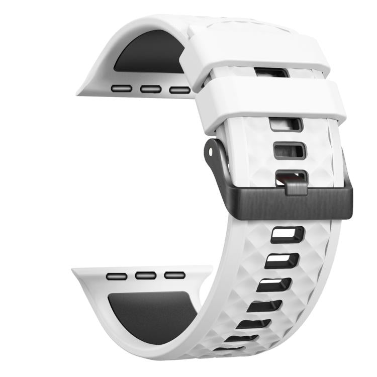 For Apple Watch 46mm / 49mm / 45mm / 44mm Diamond Texture Two Color Silicone Watch Band