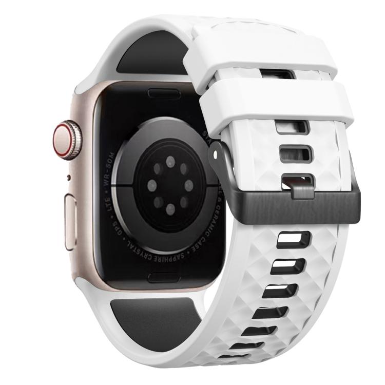 For Apple Watch 46mm / 49mm / 45mm / 44mm Diamond Texture Two Color Silicone Watch Band