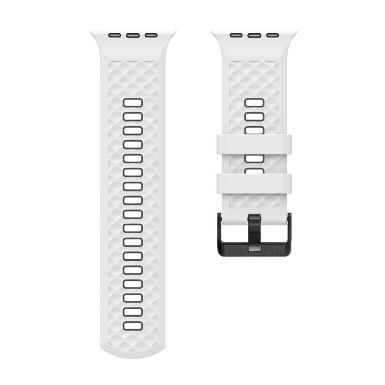For Apple Watch 46mm / 49mm / 45mm / 44mm Diamond Texture Two Color Silicone Watch Band