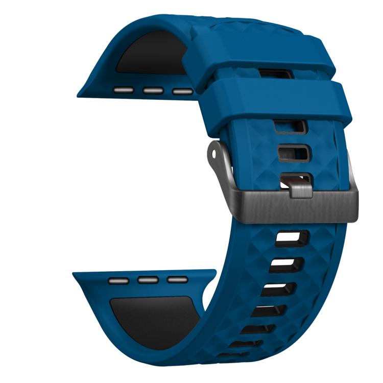 For Apple Watch 46mm / 49mm / 45mm / 44mm Diamond Texture Two Color Silicone Watch Band