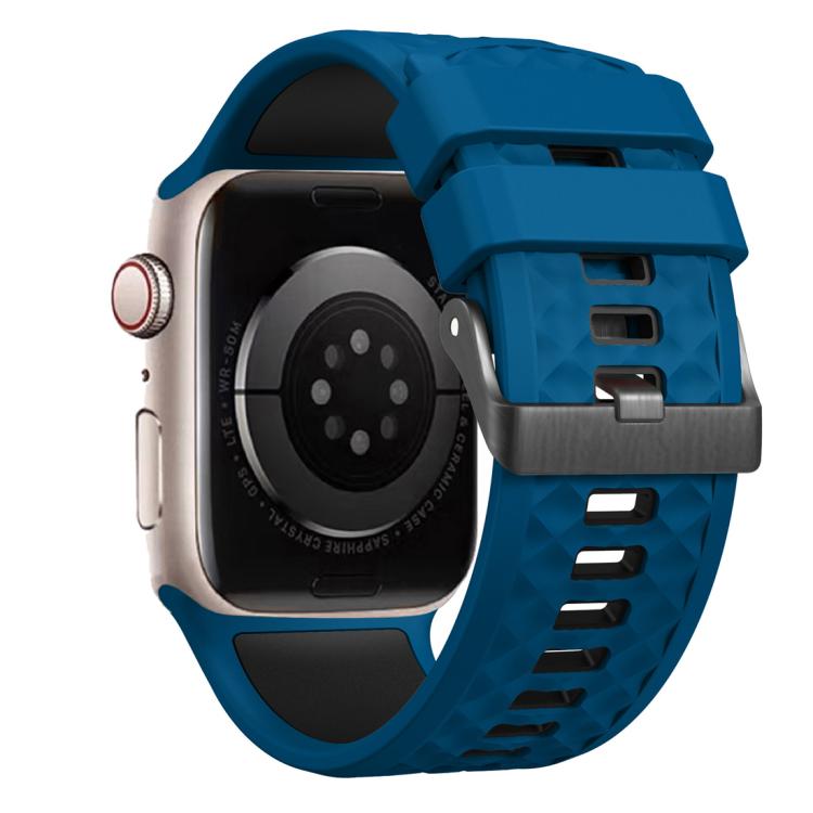 For Apple Watch 46mm / 49mm / 45mm / 44mm Diamond Texture Two Color Silicone Watch Band