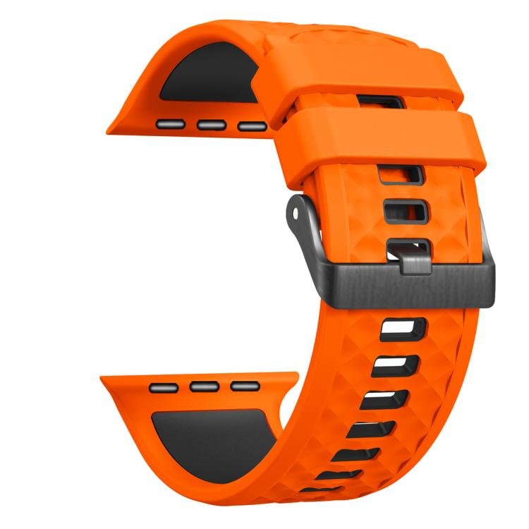 For Apple Watch 46mm / 49mm / 45mm / 44mm Diamond Texture Two Color Silicone Watch Band