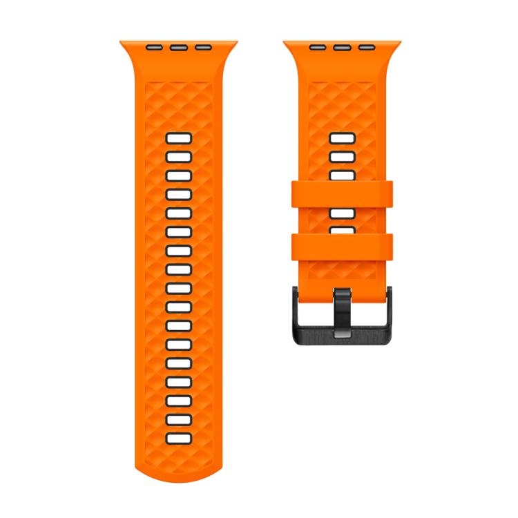 For Apple Watch 46mm / 49mm / 45mm / 44mm Diamond Texture Two Color Silicone Watch Band