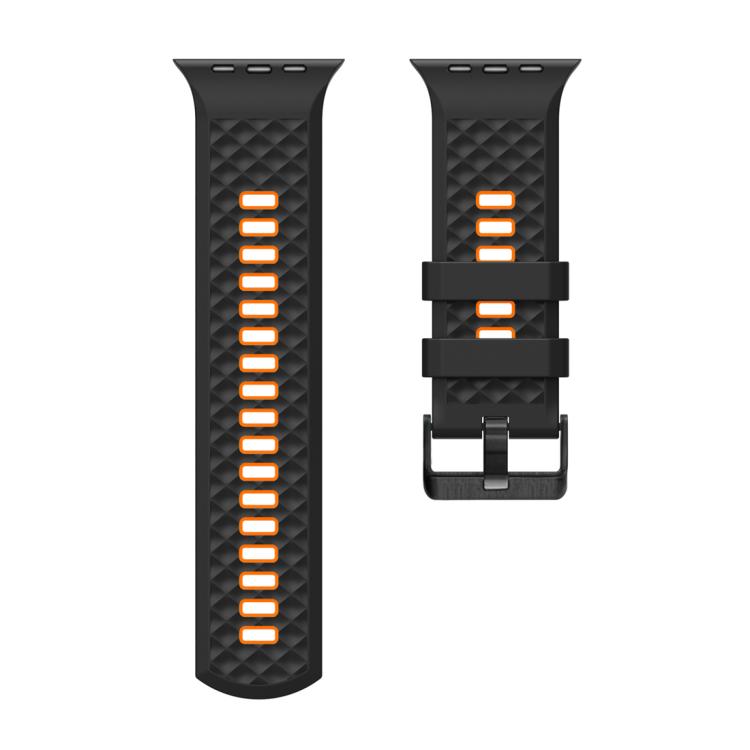 For Apple Watch 46mm / 49mm / 45mm / 44mm Diamond Texture Two Color Silicone Watch Band
