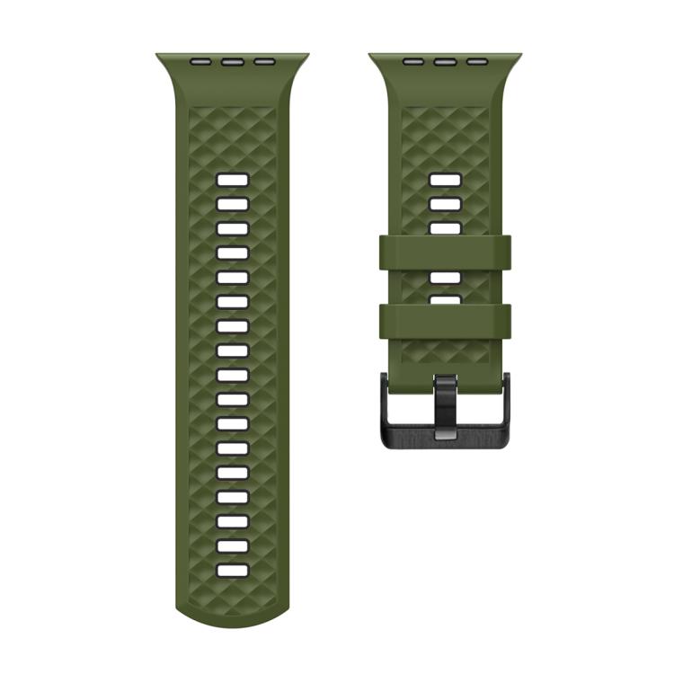 For Apple Watch 46mm / 49mm / 45mm / 44mm Diamond Texture Two Color Silicone Watch Band