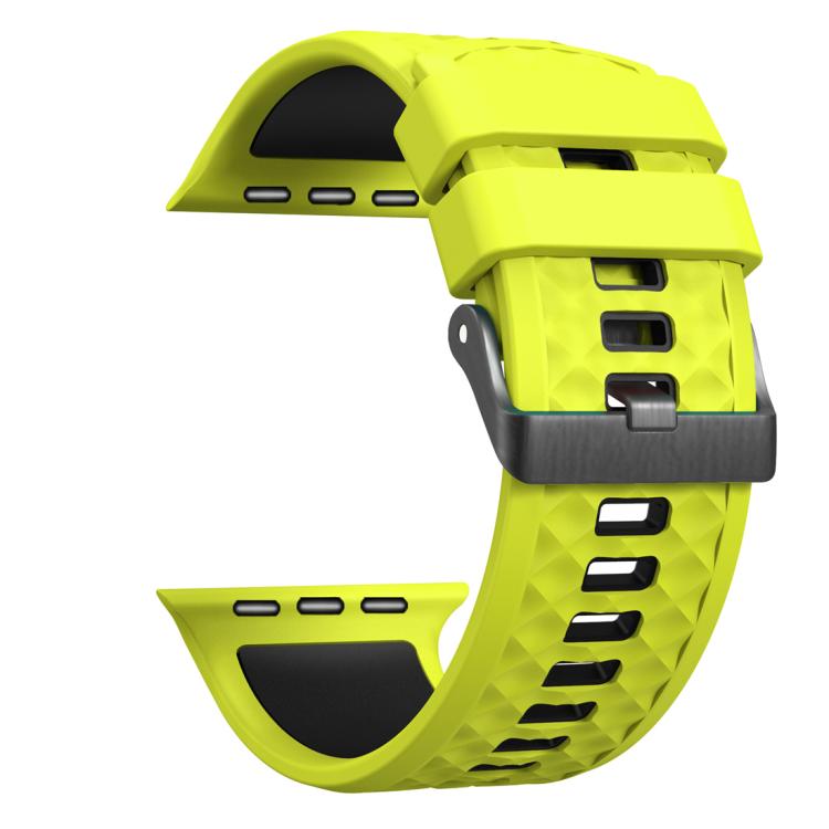 For Apple Watch 46mm / 49mm / 45mm / 44mm Diamond Texture Two Color Silicone Watch Band