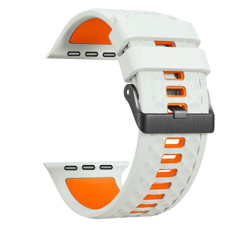 For Apple Watch 46mm / 49mm / 45mm / 44mm Diamond Texture Two Color Silicone Watch Band