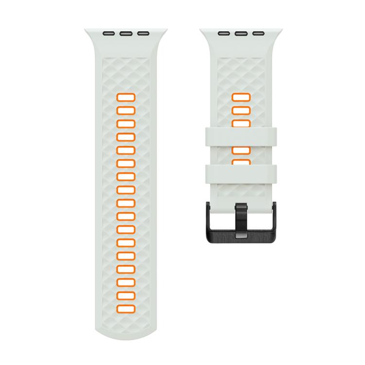 For Apple Watch 46mm / 49mm / 45mm / 44mm Diamond Texture Two Color Silicone Watch Band